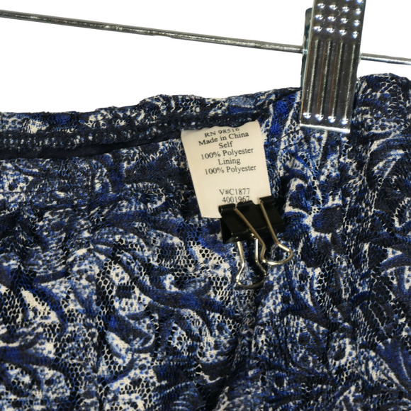 Coldwater Creek Blue Mesh Skirt Womens Size PS Petite Small 6-8 Lined Pull On - Picture 7 of 12